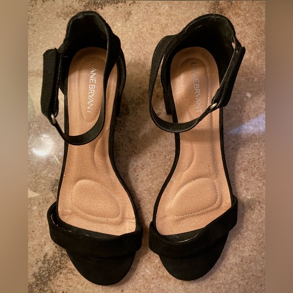 Lane Bryant Black Strappy Heels - 9W - Picture 2 of 6